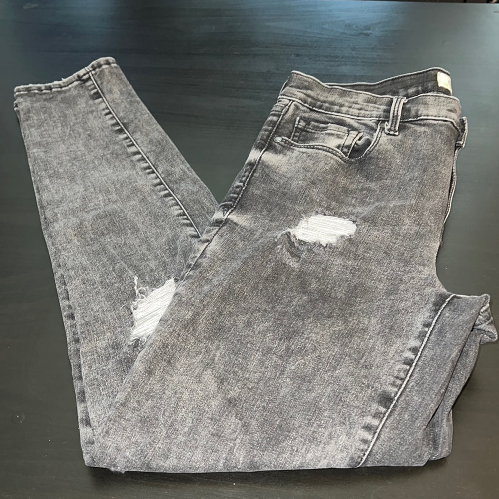 GAP‎ Distressed sculpt true skinny jeans black spectrum Sz 8 - 29 Reg
